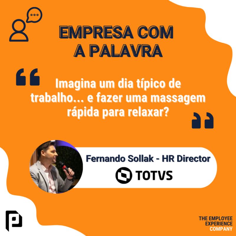 TOTVS oferece massagem e manicure da POSHER para seus colaboradores nos escritórios.